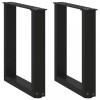 VidaXL Picioare pentru măsuță de cafea &icirc;n formă de U, 2 buc., negru, 28x(42-43) cm, oțel 4013148