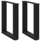 VidaXL Picioare pentru măsuță de cafea &icirc;n formă de U, 2 buc., negru, 28x(42-43) cm, oțel