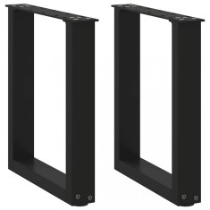 vidaXL Picioare pentru măsuță de cafea &icirc;n formă de U, 2 buc., negru, 28x(42-43) cm, oțel 4013148
