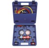 Trusa Manometre Aer Conditionat Auto Quatros, Furtun 138cm, Carcasa Aluminiu, Inalta si Joasa Presiune
