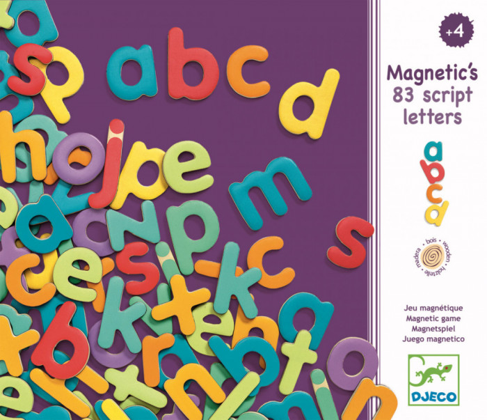 83 Litere magnetice colorate pentru copii - Djeco