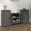 VidaXL Servante, 2 buc., gri, 40x35x80 cm, lemn masiv de pin