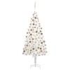 VidaXL Brad Crăciun pre-iluminat artificial, set globuri, alb, 240 cm 3077636
