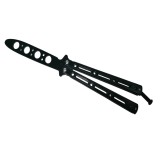 Briceag Fluture Antrenament Balisong 22cm Negru Otel, Lama 10cm, Trick-uri Flipping, ideallstore