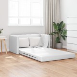 VidaXL Canapea Pat pe Podea 2-in-1 Alb 124x71x78 cm Piele Artificială
