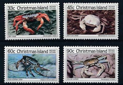 Christmas Island 1985 - Crabi (III), fauna, serie neuzata foto