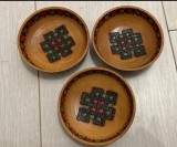 Lot 3 boluri / castronele de lemn br&acirc;ncovenești, neorom&acirc;nești, foarte decorative, traditii populare rom&acirc;nești, Romania istorie, artă, meșteșug, cadou