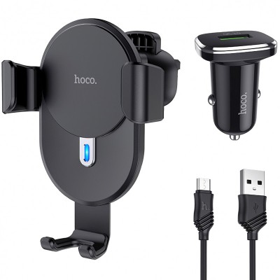 Incarcator Auto Wireless HOCO CW25, Quick Charge, 10W, Negru foto