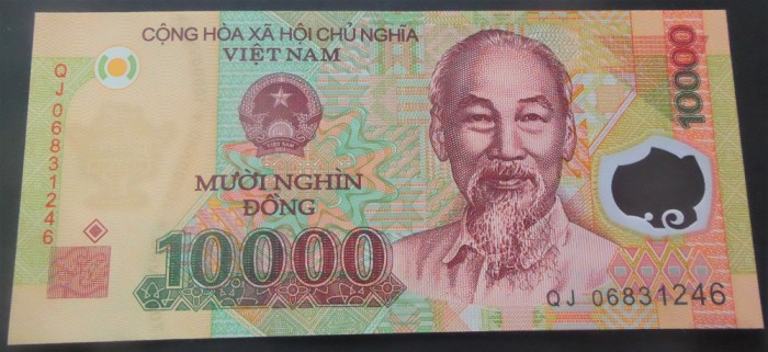 Bancnota POLYMER 10000 DONG - VIETNAM, anul 2006 *cod 912