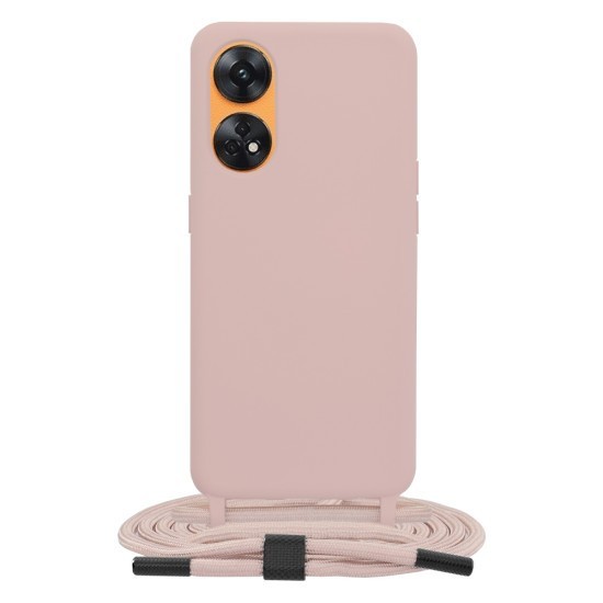 Husa pentru Oppo Reno8 T - Techsuit Crossbody Lanyard - Pink