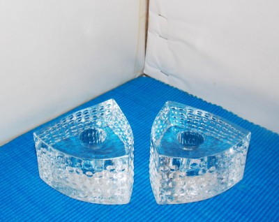 Sfesnice cristal pt. lumanare, set 2 buc. - design Bengt Orup, Johansfors Suedia foto