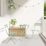 Set Bistro Pliabil 3 Piese Mint Deschis din Oțel, vidaXL