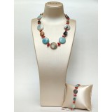 Cumpara ieftin Set Luce din coral roșu natural și amazonit