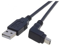 Cablu USB 2.0 A la Mini B &icirc;n unghi 1,8m Negru