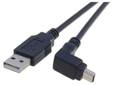 Cablu USB 2.0 A la Mini B &amp;icirc;n unghi 1,8m Negru foto