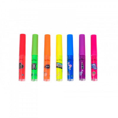 Set 7 Lip Gloss pentru copii, Neon Multicolor foto