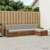 vidaXL Set de canapele de exterior 5 pcs Natural și gri deschis 3383249