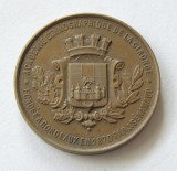 u698 FRANTA Academia Etnografica din Gironde 1870 bronz 30mm 12,5g STARE FOARTE FRUMOASA