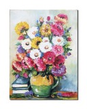 Cumpara ieftin Tablou vaza cu flori si carti pictat manual, 40x30cm ulei pe panza, Constantin Feraru