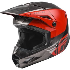 Casca cross/enduro Fly Racing Kinetic Straight Edge, negru/rosu/gri, marime XL