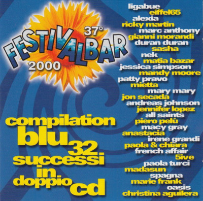 CD 2xCD Various &amp;lrm;&amp;ndash; 37&amp;deg; Festivalbar 2000 - Compilation Blu (EX) foto