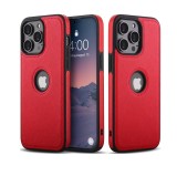 Husa de Protectie compatibila cu iPhone 14 Pro Max, piele ecologica, Rosu, Oem