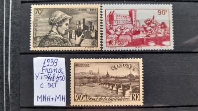 1939-Franta-YT448-450 -MNH+ MH foto
