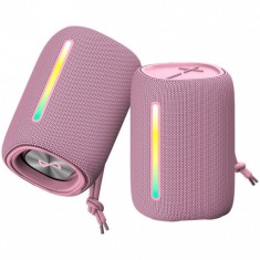 Boxa Portabila Bluetooth Forever BS-10, 10W, TWS, RGB, Waterproof, Roz foto