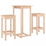 Cumpara ieftin Set mobilier de bar, 3 piese, lemn masiv de pin