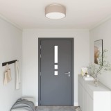 Lustră, taupe, montaj &icirc;ncastrat, &Oslash; 38 cm, țesătură, E27