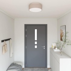 Lustră, taupe, montaj &amp;icirc;ncastrat, &amp;Oslash; 38 cm, țesătură, E27 foto