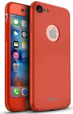 Husa Apple iPhone 8 IPAKY Full Cover 360 Rosu + Folie Cadou foto