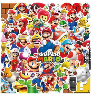 Set 50 stickere abțibilduri stickers Super Mario Luigi foto