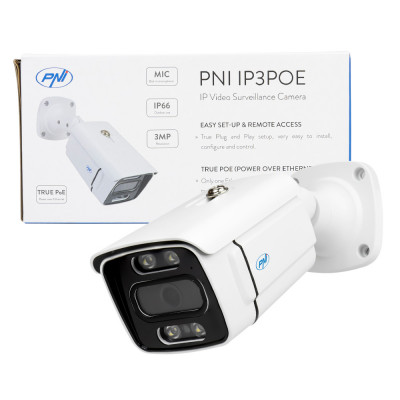 Resigilat : Camera supraveghere video PNI IP3POE cu IP, 3MP, de exterior IP66, mic foto