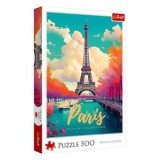 Puzzle 500 piese, Paris - Turnul Eiffel și Sena, Multicolor, CMCLASS