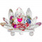 Lotus mixt din cristal de sticlă tip nufăr, obiect feng shui pentru dragoste și armonie, 8 cm
