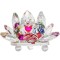 Lotus mixt din cristal de sticlă tip nufăr, obiect feng shui pentru armonie, 8 cm