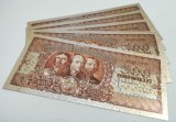 500 Lei 1949-Lot 5 bucăți-Horea Cloșca Crișan-Silver Edition-bancnote ornamentale / suveniruri / educaționale placate argint 999&permil;