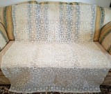 Fata de masa Vintage din bumbac broderie manuala cu acul Plauen Lace