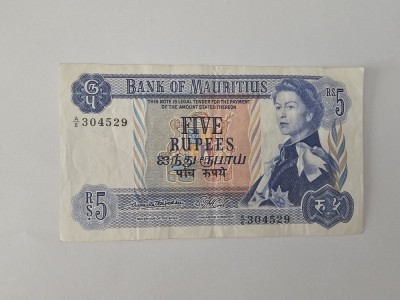 Mauritius 5 Rupees 1967 foto