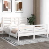 Cumpara ieftin Cadru de pat, alb, 160x200 cm, lemn masiv