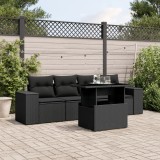 Gossi set mobilier de gradina cu perne, 5 piese, negru, poliratan