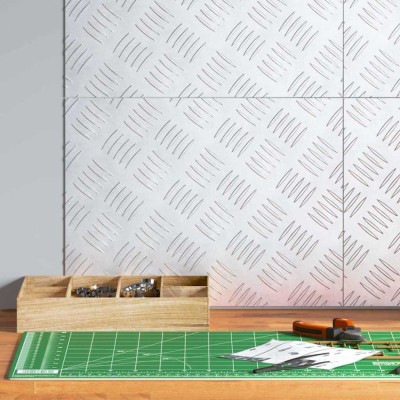 Plăci cu tablouri 4 pcs Argintiu 40 x 30 cm Aluminiu foto