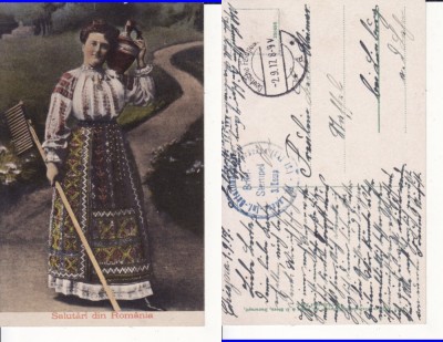 Romania - tipuri, port popular-cenzura militara WWI, WK1 foto