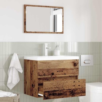 Set de Mobilier pentru Baie 2 Piese Lemn Vechi Lemn Prelucrat foto