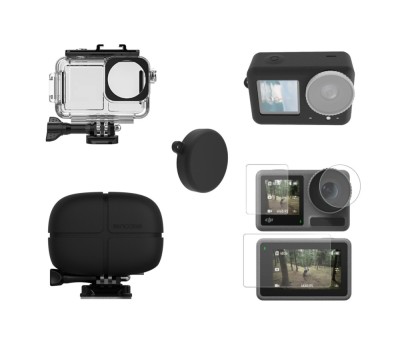 Set 5 accesorii pt DJI OSMO Action 3 Carcasa Husa set Folie Capac Geanta foto