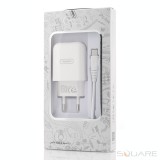 Incarcatoare Retea Tranyoo, V30, 2.4A Charge Kit, USB Type-C Cable, White