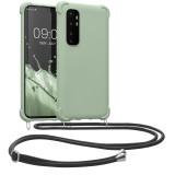 Husa Kwmobile pentru Xiaomi Mi Note 10 Lite, Silicon, Verde, 53157.172, Textil, Carcasa