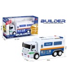 Camion Politie Mecanic pentru Copii 32 Cm, Plastic, Inertie, Lampa Luminoasa, Roti Cauciuc, Peste 3 Ani
