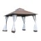 Pavilion/foisor pentru gradina/terasa, cadru metalic, cu plasa pentru insecte, maro si alb, 2.95x2.95x2.7 m GartenVIP DiyLine